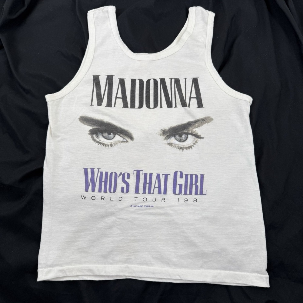 Vintage Madonna Concert T Shirt Tank Top Womens Small Whos That Girl Tour 1987